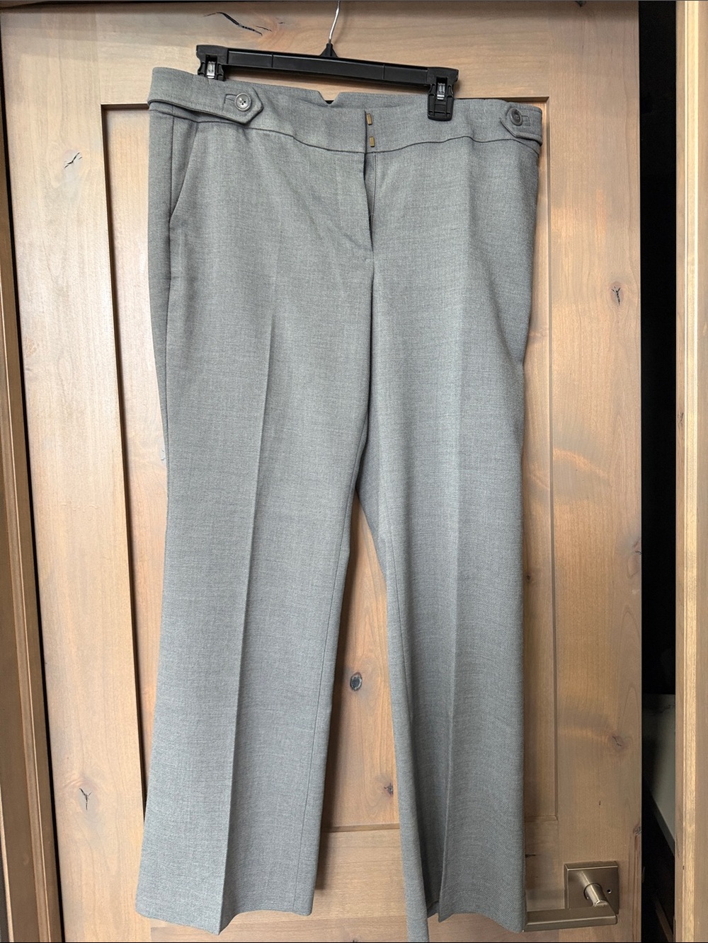 LOFT Light Gray Straight-Leg Dress Pants